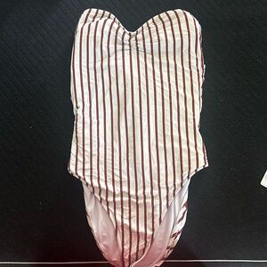 Weworewhat Striped One Piece Bathingsuit